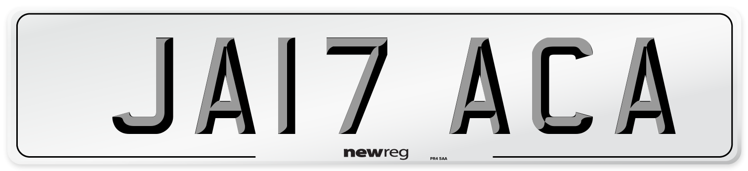 JA17 ACA Number Plate from New Reg
